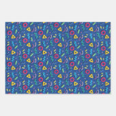 Blaues Memphis-Muster Geschenkpapier Set (Vorderseite 2)