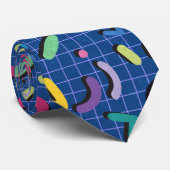 Blaues Memphis-Muster Krawatte (Gerollt)