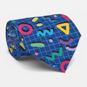 Blaues Memphis-Muster Krawatte (Gerollt)