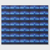 Blaues Menorah Chanukka Packpapier (Flach)