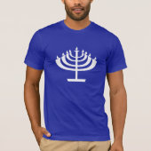 Blaues Menorah T-Shirt (Vorderseite)