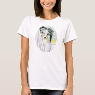 Blaues Merle Sheltie Bad T-Shirt