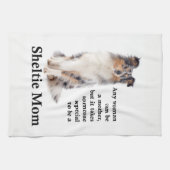 Blaues Merle Sheltie Mama-Küchen-Tuch Geschirrtuch (Horizontal)