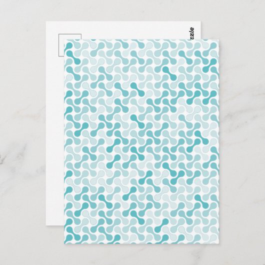 Blaues Metabolmuster Postkarte (Vorne/Hinten)