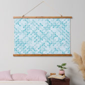 Blaues Metabolmuster Wandteppich Mit Holzrahmen (Schlafzimmer)