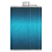 Blaues Metall gebürstetes Aluminium-Look Flachmann (Rückseite)