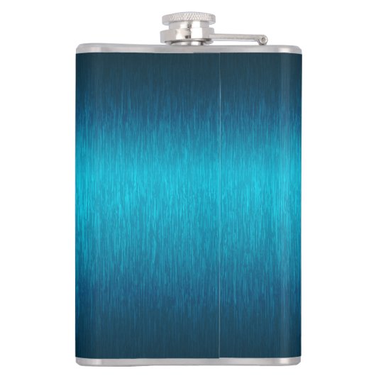 Blaues Metall gebürstetes Aluminium-Look Flachmann (Rückseite)