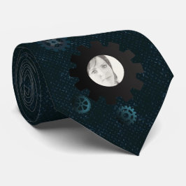 Blaues Metall übersetzt Foto-Krawatte Krawatte