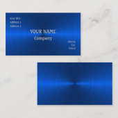 Blaues Metall Visitenkarte (Vorne/Hinten)