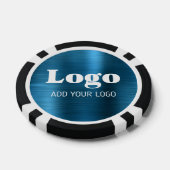 Blaues Metallic-Design mit individuellem Firmenlog Pokerchips (Einzeln)