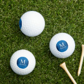 blaues metallisches abstrakt glänzendes Monogramm Golfball (Insitu Gras)