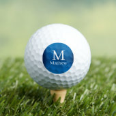 blaues metallisches abstrakt glänzendes Monogramm Golfball (Insitu T-Shirt)