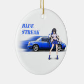 Blaues Miata - mit Animemädchen Keramikornament (Rechts)