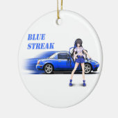 Blaues Miata - mit Animemädchen Keramikornament (Links)