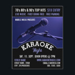 Blaues Mikrofon, Karaoke-Eventwerbung Flyer<br><div class="desc">Blue Microphone,  Karaoke Event Advertising Flyer vom Business Card Store.</div>