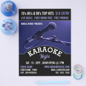 Blaues Mikrofon, Karaoke-Eventwerbung Flyer (Einzeln)