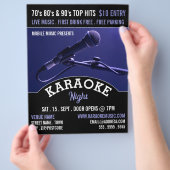 Blaues Mikrofon, Karaoke-Eventwerbung Flyer (Hand)