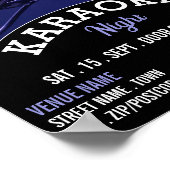 Blaues Mikrofon, Karaoke-Eventwerbung Poster (Ecke)
