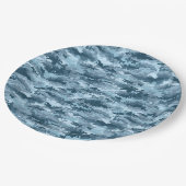 Blaues militärisches pixeliertes Tarnmuster Pappteller (Schrägansicht)