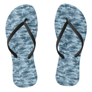 Blaues militärisches pixeliges Tarnmuster Badesandalen