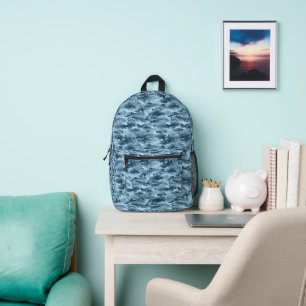 Blaues militärisches pixeliges Tarnmuster Bedruckter Rucksack