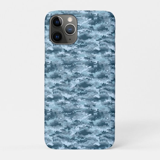 Blaues militärisches pixeliges Tarnmuster Case-Mate iPhone Hülle (Rückseite)