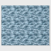 Blaues militärisches pixeliges Tarnmuster Geschenkpapier (Flach)