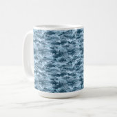 Blaues militärisches pixeliges Tarnmuster Kaffeetasse (Vorderseite Links)