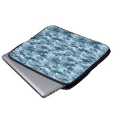 Blaues militärisches pixeliges Tarnmuster Laptopschutzhülle (Vorne Knopf)
