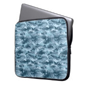 Blaues militärisches pixeliges Tarnmuster Laptopschutzhülle (Vorderseite Links)