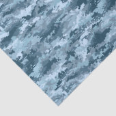 Blaues militärisches pixeliges Tarnmuster Seidenpapier (Detail)