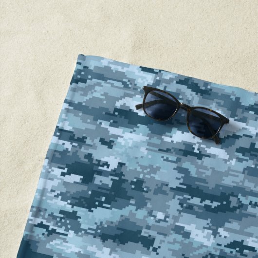 Blaues militärisches pixeliges Tarnmuster Strandtuch (Beispiel)
