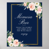 Blaues Mimosa-Bar Poster (Vorne)