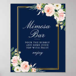 Blaues Mimosa-Bar Poster