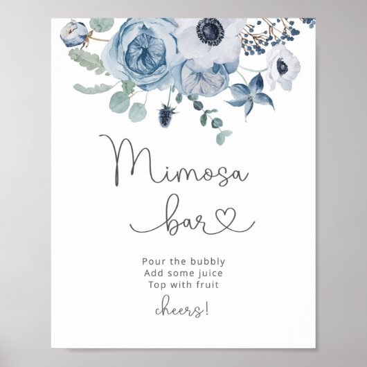 Blaues Mimosa-Bar Poster (Vorne)