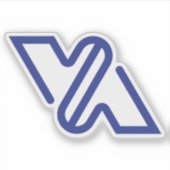 Blaues Minimal Buchstabe VA Klassisch  Aufkleber (Vorderseite)