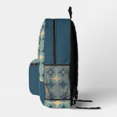 Blaues Minimalistisches modernes geometrisches Mus Bedruckter Rucksack (Rechts)