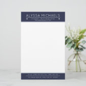 Blaues Minimalistisches modernes Unisexberufliches Briefpapier (Stehend Vorderseite)