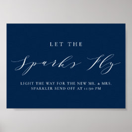 Blaues Minimalistisches Skript Lasse die Sparks Fl Poster
