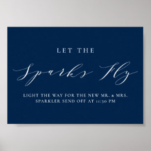 Blaues Minimalistisches Skript Lasse die Sparks Fl Poster