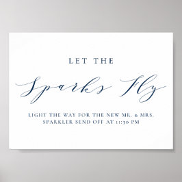 Blaues Minimalistisches Skript Lasse die Sparks Fl Poster