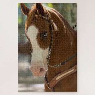 Blaues Mit Augen Arabisches Pferd Puzzle