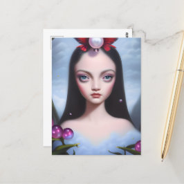 Blaues Mit Augen Brünettes Mädchen Postkarte