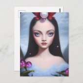 Blaues Mit Augen Brünettes Mädchen Postkarte (Vorne/Hinten)