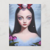 Blaues Mit Augen Brünettes Mädchen Postkarte (Vorderseite)