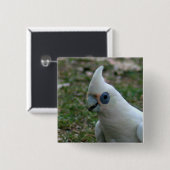 Blaues Mit Augen Cockatoo Button (Vorne & Hinten)