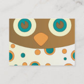 Blaues Mit Augen Eule Visitenkarte (Rückseite)