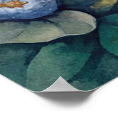 Blaues Mit Augen Kätzchen Poster (Ecke)