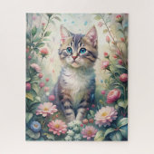 Blaues Mit Augen Kätzchen Puzzle (Vertikal)