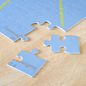 Blaues Mit Augen Lächeln Blaues grünes Fischparadi Puzzle (Seite)